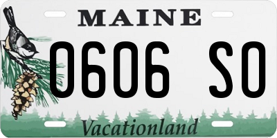ME license plate 0606SO