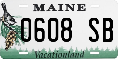 ME license plate 0608SB