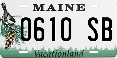 ME license plate 0610SB