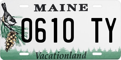 ME license plate 0610TY