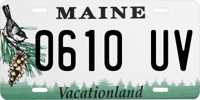 ME license plate 0610UV