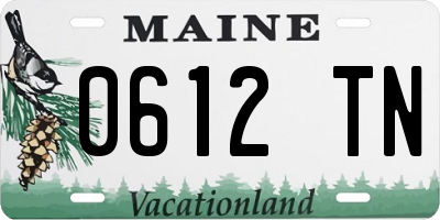 ME license plate 0612TN