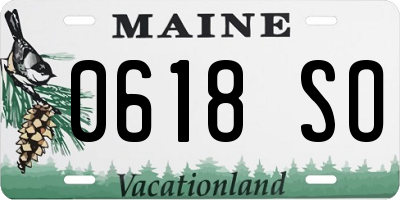 ME license plate 0618SO