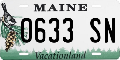 ME license plate 0633SN