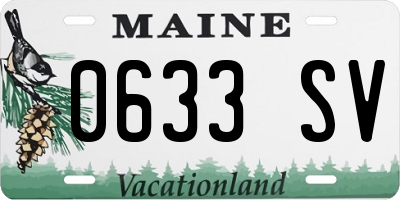 ME license plate 0633SV