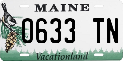 ME license plate 0633TN