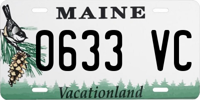 ME license plate 0633VC