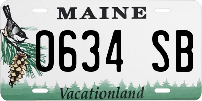 ME license plate 0634SB