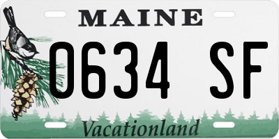 ME license plate 0634SF