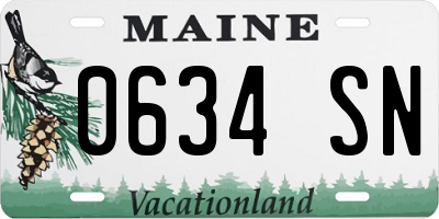 ME license plate 0634SN