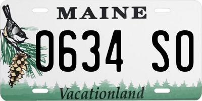 ME license plate 0634SO