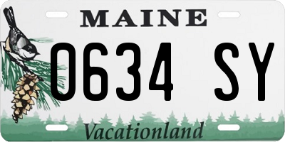 ME license plate 0634SY