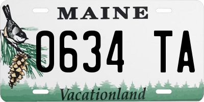 ME license plate 0634TA