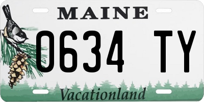 ME license plate 0634TY