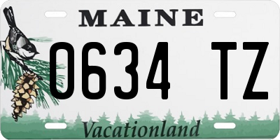 ME license plate 0634TZ