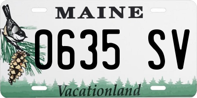 ME license plate 0635SV