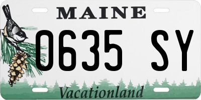ME license plate 0635SY