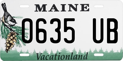 ME license plate 0635UB