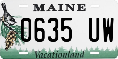 ME license plate 0635UW