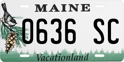 ME license plate 0636SC