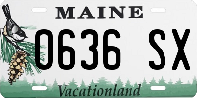 ME license plate 0636SX