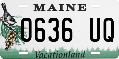 ME license plate 0636UQ