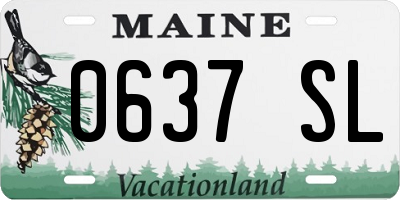 ME license plate 0637SL
