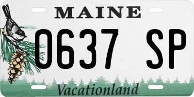 ME license plate 0637SP