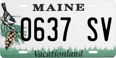ME license plate 0637SV