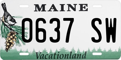 ME license plate 0637SW
