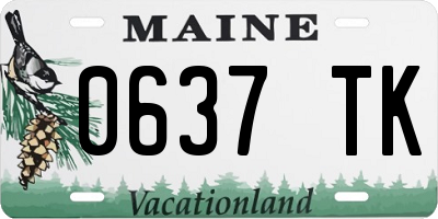 ME license plate 0637TK