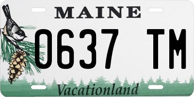 ME license plate 0637TM