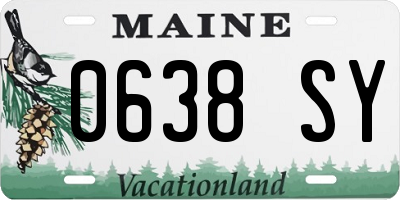ME license plate 0638SY