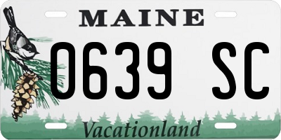 ME license plate 0639SC