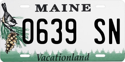 ME license plate 0639SN