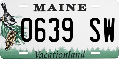 ME license plate 0639SW