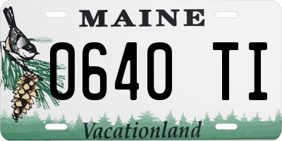 ME license plate 0640TI