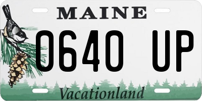 ME license plate 0640UP