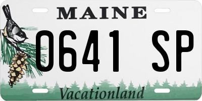 ME license plate 0641SP