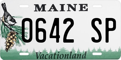 ME license plate 0642SP
