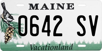 ME license plate 0642SV