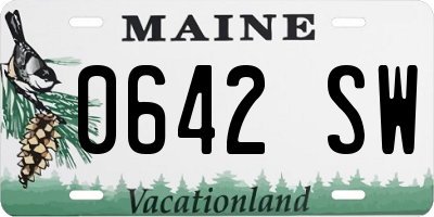 ME license plate 0642SW