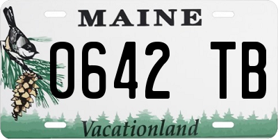 ME license plate 0642TB