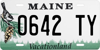 ME license plate 0642TY