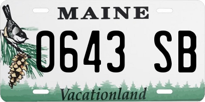 ME license plate 0643SB