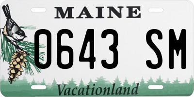 ME license plate 0643SM