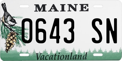 ME license plate 0643SN