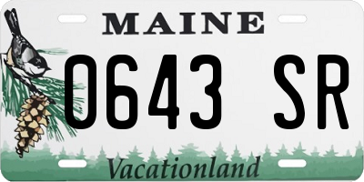ME license plate 0643SR