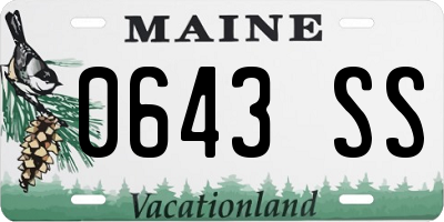 ME license plate 0643SS