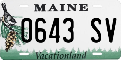 ME license plate 0643SV